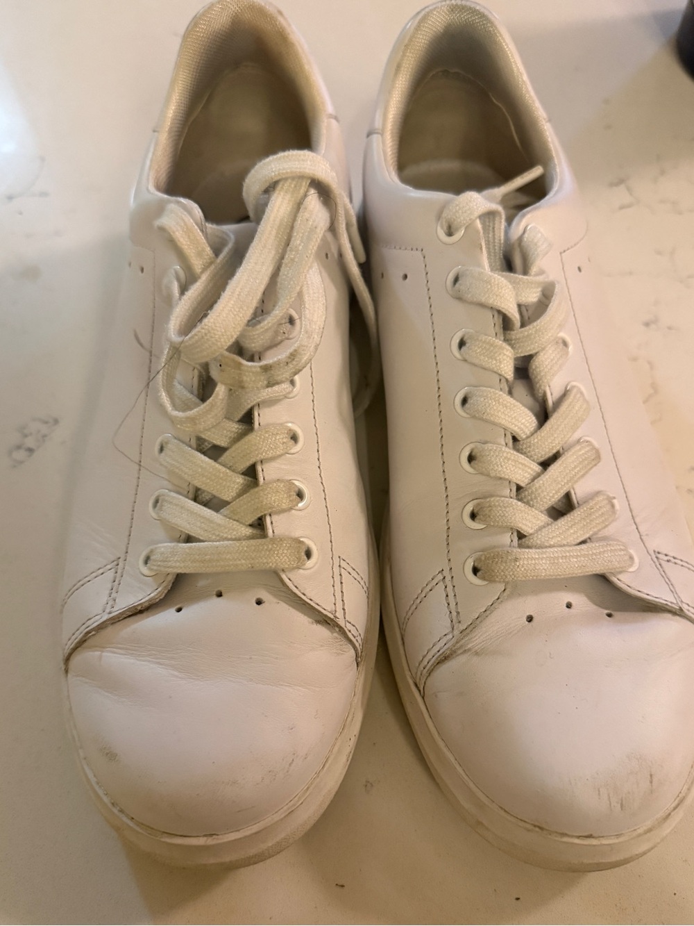 Tory Burch Cream White Leather Low-Top Sneakers